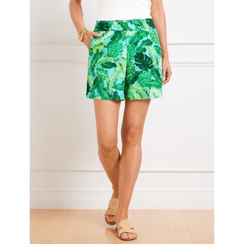 Talbots Shorts Womens Size 2X Nantucket Pull On Paperbag Short Tropical NWOT